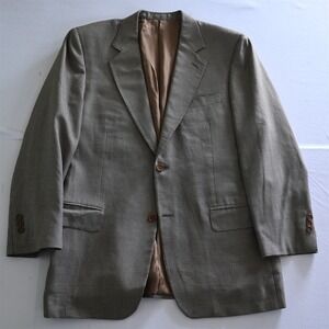 Vtg Canali 40L Brown Soft Tweed 100% Wool Mens Blazer‎ Sport Coat Jacket